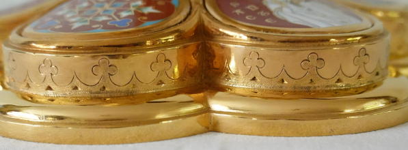 French antique solid silver gilt Gothic Chapel Set